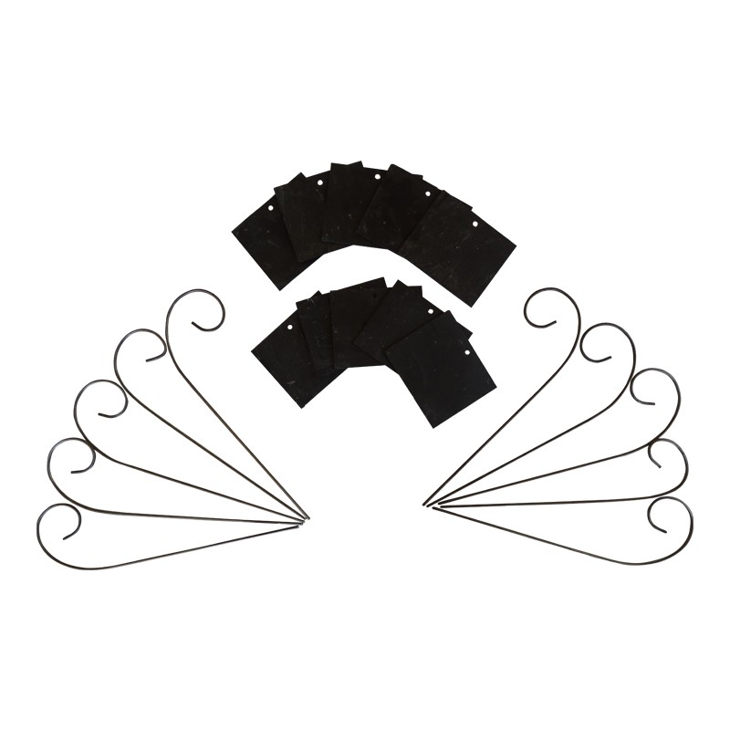 10 Tuteurs 35 cm + 10 Ardoises spéciales jardin 7 X 9 cm