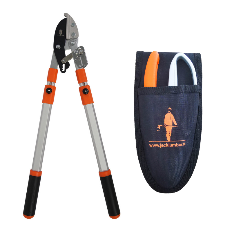 Coupe Branche Télescopique à Crémaillère + Sécateur à Crémaillère