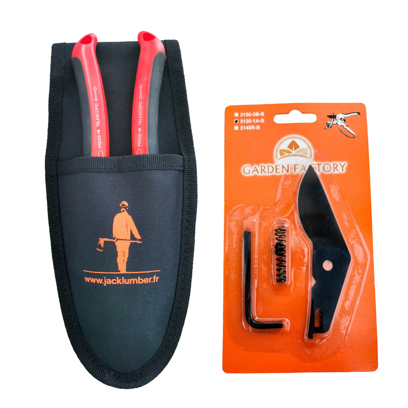 Sécateur Crémaillère Télescopique + Lame de rechange